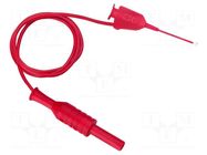 Test lead; 70VDC; 33VAC; 1A; clip-on hook probe,banana plug 4mm POMONA