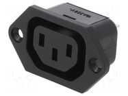 Connector: AC supply; socket; female; 10A; 250VAC; C13 (F),V-lock SCHURTER