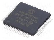 IC: dsPIC microcontroller; 66kB; 1kBEEPROM,2kBSRAM; TQFP64; DSPIC MICROCHIP TECHNOLOGY