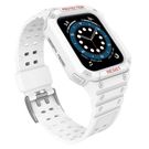 Protect Strap Band Band with Case for Apple Watch 7 / SE (41/40 / 38mm) Case Armored Watch Cover White, Hurtel