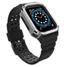 Protect Strap Band Band with Case for Apple Watch 7 / SE (41/40 / 38mm) Case Armored Watch Cover Black, Hurtel