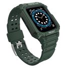 Protect Strap Band Band with Case for Apple Watch 7 / SE (41/40 / 38mm) Case Armored Watch Cover Green, Hurtel