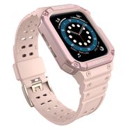 Protect Strap Band for Apple Watch 42/44/45mm Armored Case Strap - Pink, Hurtel