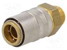 Quick connection coupling; straight; max.15bar; brass; Seal: FPM PNEUMAT
