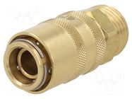 Quick connection coupling; straight; max.15bar; brass; Seal: FPM PNEUMAT