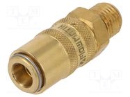 Quick connection coupling; straight; max.10bar; brass; Seal: FPM PNEUMAT