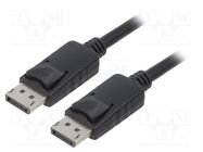 Cable; DisplayPort 1.2; DisplayPort plug,both sides; 1.5m; black QOLTEC