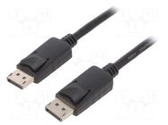 Cable; DisplayPort plug,both sides; 1m; black; DisplayPort 1.2 QOLTEC