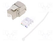 Socket; RJ45; PIN: 8; Cat: 6a; shielded,Keystone,PoE; Layout: 8p8c LOGILINK