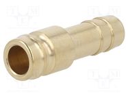 Connector; connector pipe; max.15bar; Enclos.mat: brass; Seal: FPM PNEUMAT