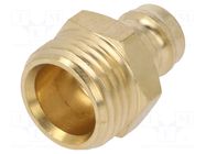 Connector; connector pipe; max.15bar; brass; Seal: FPM; D1: 9mm PNEUMAT