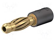 Connector: 4mm banana; adapter; 25A; 30VAC; 60VDC; black; 24.5mm STÄUBLI