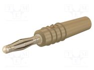 Connector: 2mm banana; plug; 10A; 30VAC; 60VDC; brown; gold-plated STÄUBLI