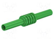 Connector: 4mm banana; adapter,socket; 32A; 1kV; 62.5mm; green STÄUBLI