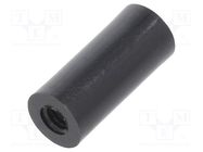 Spacer sleeve; cylindrical; polyamide; M4; L: 18mm; Øout: 8mm; black DREMEC