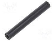 Spacer sleeve; cylindrical; polyamide; M2; L: 30mm; Øout: 4mm; black 