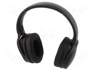 Wireless headphones with microphone; black; 20Hz÷22kHz; 64Ω QOLTEC