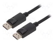 Cable; DisplayPort plug,both sides; 3m; black; DisplayPort 1.2 QOLTEC