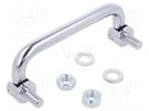 Handle; chromium plated steel; chromium plated; H: 34mm; L: 100mm MENTOR
