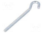 Hook; angular; steel; zinc; Thread len: 76mm; Overall len: 100mm DROMET