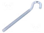 Hook; angular; steel; zinc; Thread len: 100mm; Overall len: 140mm DROMET