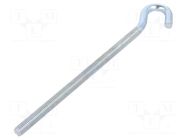 Hook; angular; steel; zinc; Thread len: 145mm; Overall len: 185mm DROMET