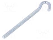 Hook; angular; steel; zinc; Thread len: 135mm; Overall len: 180mm DROMET