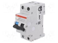 RCBO breaker; Inom: 10A; Ires: 30mA; Poles: 1+N; 230VAC; IP20; DS200 ABB