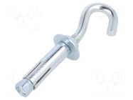 Hook; angular,with a anchor; steel; zinc; Thread len: 60mm DROMET