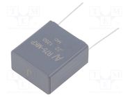 Capacitor: polypropylene; R75; 0.22uF; 26.5x29.5x14.5mm; THT; ±5% KEMET