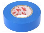 Tape: electrical insulating; W: 19mm; L: 20m; Thk: 0.13mm; blue; 180% SCAPA