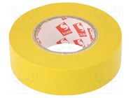 Tape: electrical insulating; W: 19mm; L: 20m; Thk: 0.13mm; yellow SCAPA
