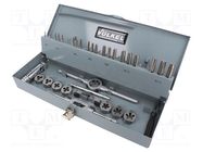 Kit: taps; Kind of holder: hand; metal case; 31pcs. VÖLKEL