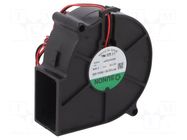 Fan: DC; blower; 12VDC; 75x75x30mm; 26.34m3/h; 42dBA; ball; 3400rpm SUNON