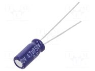 Capacitor: electrolytic; bipolar; THT; 4.7uF; 50VDC; Ø5x11mm; ±20% PANASONIC