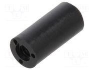 Spacer sleeve; cylindrical; polyamide; M2; L: 8mm; Øout: 4mm; black 