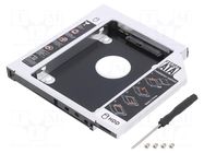 Hard discs housing: 2,5"; SATA I,SATA II,SATA III; aluminium QOLTEC