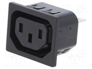Connector: AC supply; socket; female; 10A; 250VAC; C13 (F); max.1mm SCHURTER