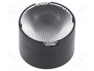 LED lens; round; plexiglass PMMA; transparent; LED CREE; 29÷30° 