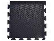 Anti fatigue mat; Width: 0.5m; L: 0.5m; foam,PVC; black; Thk: 14mm COBA EUROPE