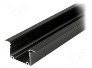 Profiles for LED modules; black; L: 1m; PHIL; aluminium; recessed TOPMET