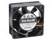 Fan: DC; axial; 12VDC; 60x60x25mm; 39m3/h; 33dBA; ball bearing SANYO DENKI