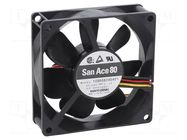 Fan: DC; axial; 24VDC; 80x80x25mm; 72m3/h; 34dBA; ball; 3400rpm SANYO DENKI