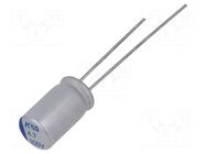 Capacitor: polymer; low ESR; 4.7uF; 100VDC; ESR: 160mΩ; THT; ±20% KEMET