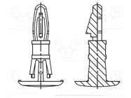 Assembly stud; polyamide 66; L: 15.9mm; latch/latch; natural 