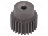 Spur gear; whell width: 25mm; Ø: 28mm; Number of teeth: 26; ZCL ELESA+GANTER