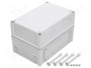 Enclosure: wall mounting; X: 190mm; Y: 280mm; Z: 180mm; EK; grey; IK08 FIBOX