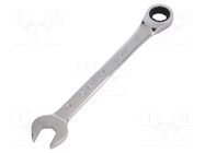 Wrench; combination spanner,with ratchet; 17mm; nickel plated STANLEY