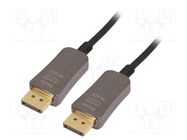 Cable; DisplayPort 1.4,HDCP,optical; 15m; black DIGITUS