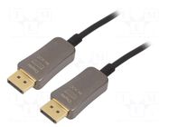 Cable; DisplayPort 1.4,HDCP,optical; 10m; black; metal DIGITUS